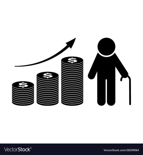 pension fund growth icon retirement plan vector image