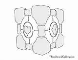 Portal Cube Companion Stencil Weighted sketch template