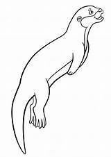 Otters Otter Getdrawings Drawing Coloring sketch template