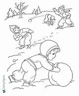 Winter Coloring Pages Snowball Color sketch template