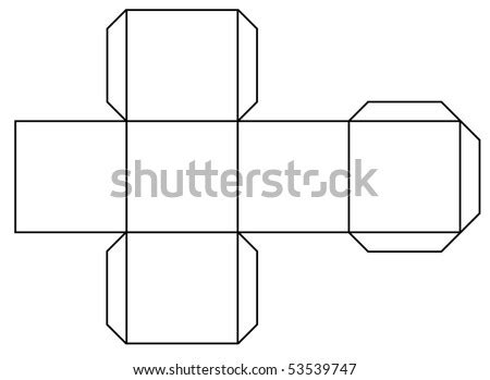 outline   printout   fold    cube stock photo
