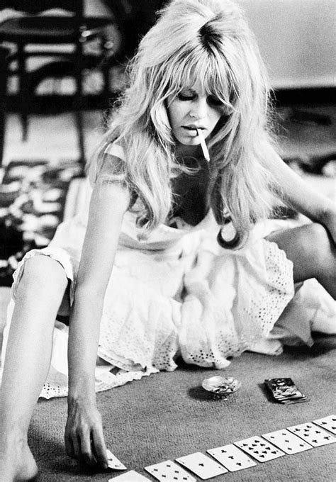 Brigitte Bardot Playing Cards In 1967 On The Set Of Viva