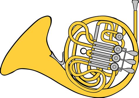 vector graphic french horn musical instrument  image  pixabay