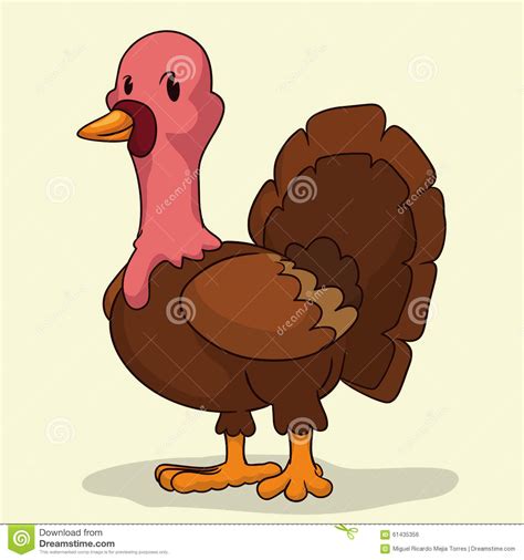 farm turkey isolated vector illustration stock vector illustration
