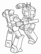 Optimus Megatron Mycoloring sketch template