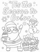 Coloring Christmas Pages Color Kids Printable Cute Fun Season Adults Tis Sheet Colouring Sheets Printables Santa Xmas Advanced Worksheets Presents sketch template