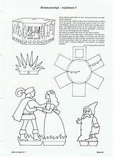 Kijkdoos Sneeuwwitje Sprookjes Poppen Papieren Bezoeken Sjablonen sketch template