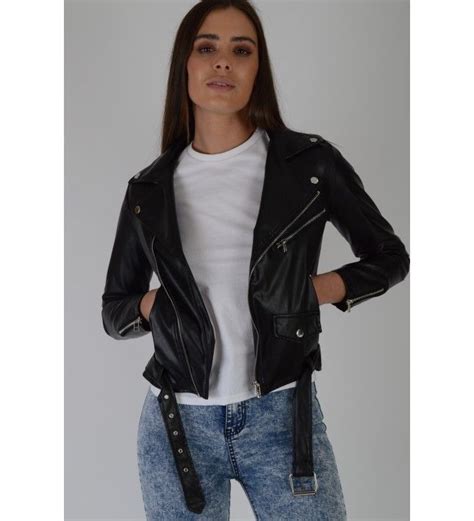lovemystyle black leather jacket  silver hardware leather jacket