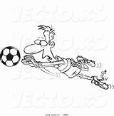 Soccer Goalie Coloring Outlined Leaping Toonaday sketch template