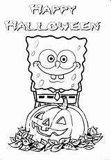 Coloring Spongebob Halloween Printable Pages Happy Kids Print Freekidscoloringpage sketch template