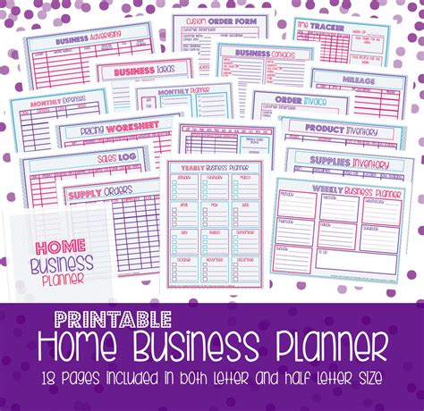printable small business business planner printable word searches
