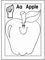 Language Sign Alphabet Coloring Pages Letter Apple Asl Printables Sheets Ice Templates Colors Letters Preschool Kids American Chart Farm Book sketch template