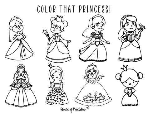 princess coloring pages  printables  kids world  printables