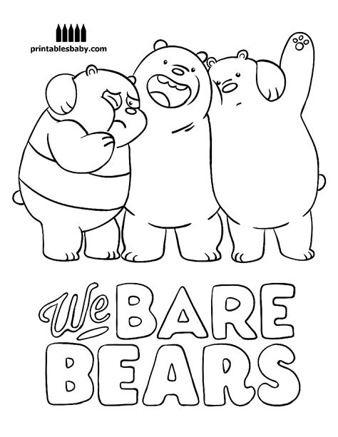 bare bears printables baby  cartoon coloring pages dibujos