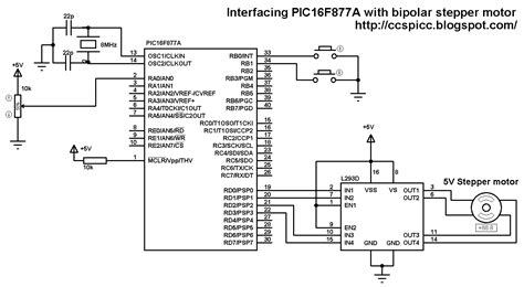 bipolar stepper motor control  picfa microcontroller