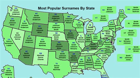 popular surnames   state mental floss