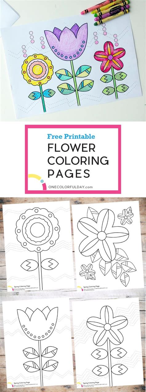 spring flower coloring page printables onecolorfulday kleurplaten