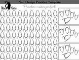 Nail Sheet Nails Practice Almond Cat Artigo Unhas sketch template