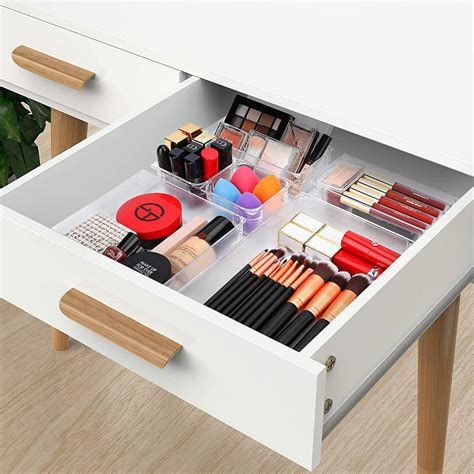 pcs desk drawer organizer trays  size bathroom drawer tray dividers