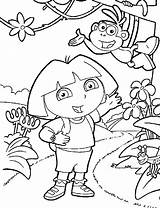 Coloring Dora Pages Explorer Cartoon Character Printable Color Sheets Kids Found sketch template