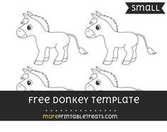 donkey template small computer paper black  white lines