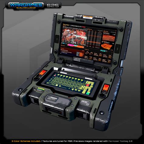artstation sf military laptop game assets