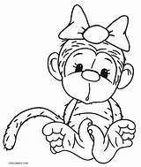 Monkey Coloring Pages Cute Kids sketch template