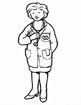 Coloring Doctor Pages Clipart Female Girl Clip Cliparts Girls Colouring Library Clipartmag sketch template