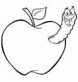 Apple Worm Clipart Cartoon Clip sketch template