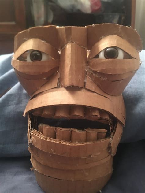 cardboard mask     art class   cardboard