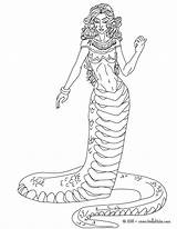 Greek Coloring Pages Medusa Mythology Echidna Creatures Snake Magical Half Creature Printable Color Woman Print Monsters Evil Mythical Hellokids Para sketch template