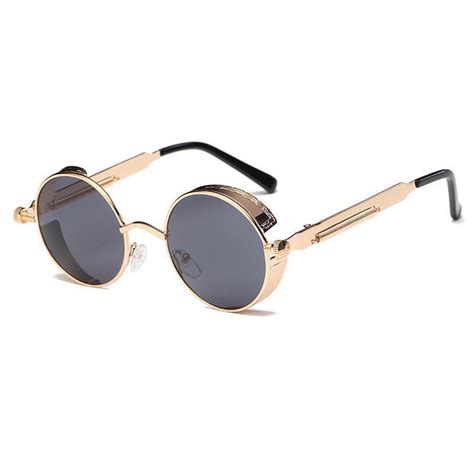 metal round steampunk sunglasses men women fashion glasses retro frame