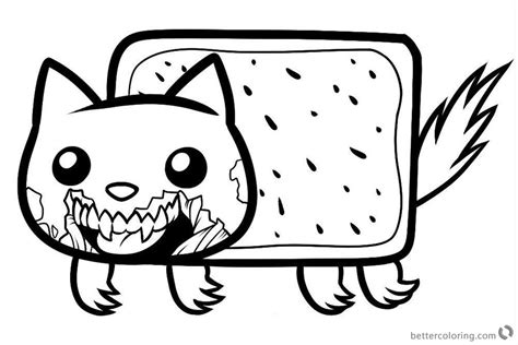 zombie cat coloring page coloring pages