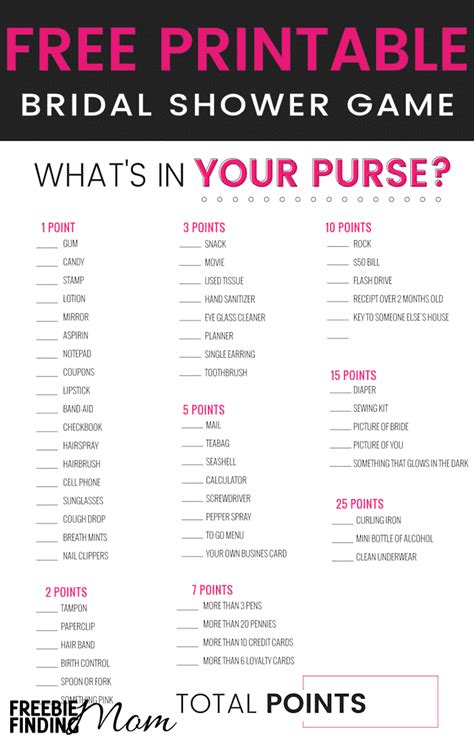 whats   purse game  printable