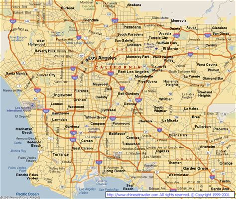 map  los angeles california travelsmapscom