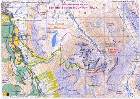 ben nevis trail map ben nevis scotland mappery