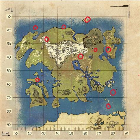 base locations  ark lost island