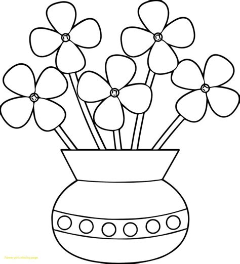 elegant photo  flower pot coloring page birijuscom
