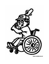Wheelchair Sports Baseball Disabilities Colormegood Coloring Pages sketch template