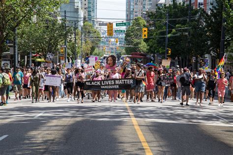 black lives matter vancouver draws large crowd to reclaim pride with