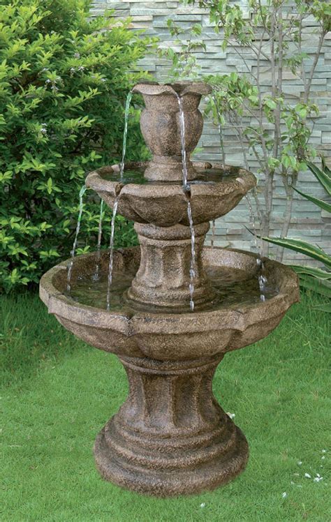 tier classic stone fountain garden water features depot