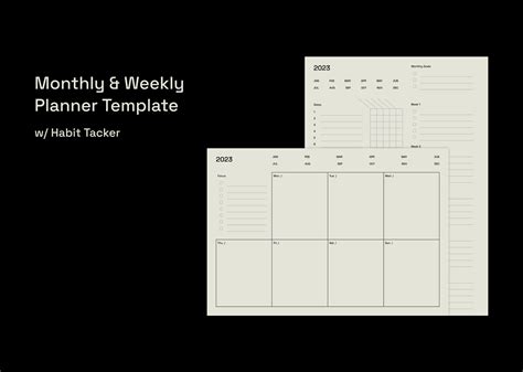monthly weekly planner template figma