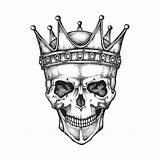 Crown Skull Tattoo Drawing King Getdrawings sketch template