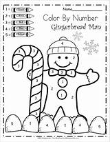 Number Color Gingerbread Worksheets Winter Kindergarten Math Preschool Activities Christmas Printable Madebyteachers Theme Numbers Printables Worksheet Man Scuola Materna Di sketch template