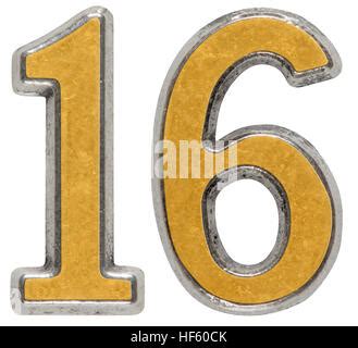 numeral  sixteen isolated  white background  render stock
