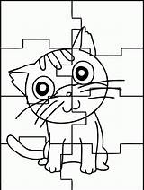 Coloring Puzzle Puzzles Pages Kids Color Para Cat Popular Library Coloringhome Ages Recognition Develop Creativity Skills Focus Motor Way Fun sketch template