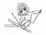 Skiing Coloring Girl Ski Little Pages Jet Doo Printable Getcolorings Color sketch template