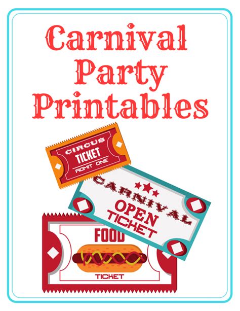 carnival party printables