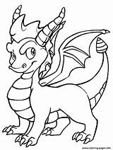 Dragon Coloring Spyro Cool Pages Printable sketch template