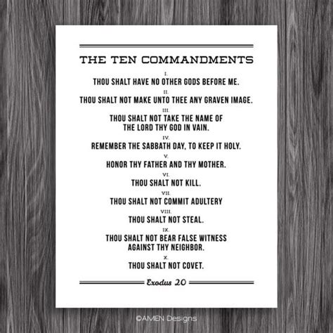 ten commandments printable design